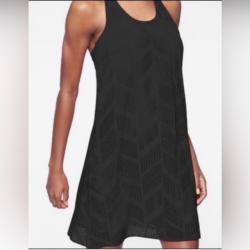 Athleta Black Perforated Racerback Dress